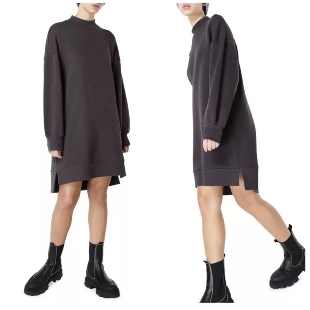 NWT Sweaty Betty One and Done Sweat Dress Size M Gray Oversized Mock Neck
